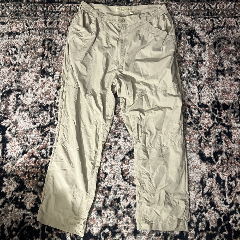 Cabelas Casuals Mens 2XL L32 Tan Nylon Hiking Pants PT277 904859 Outdoor Cargo
